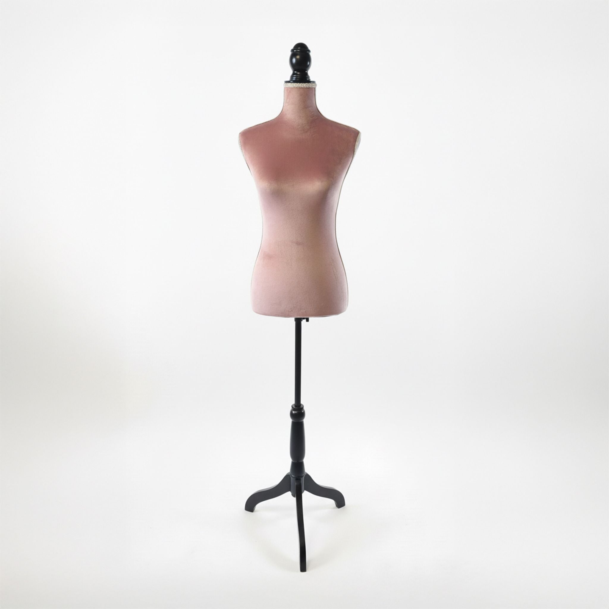 Weibliche Schneiderpuppe 36/38 Samt Rosa-Schwarz von Relaxdays