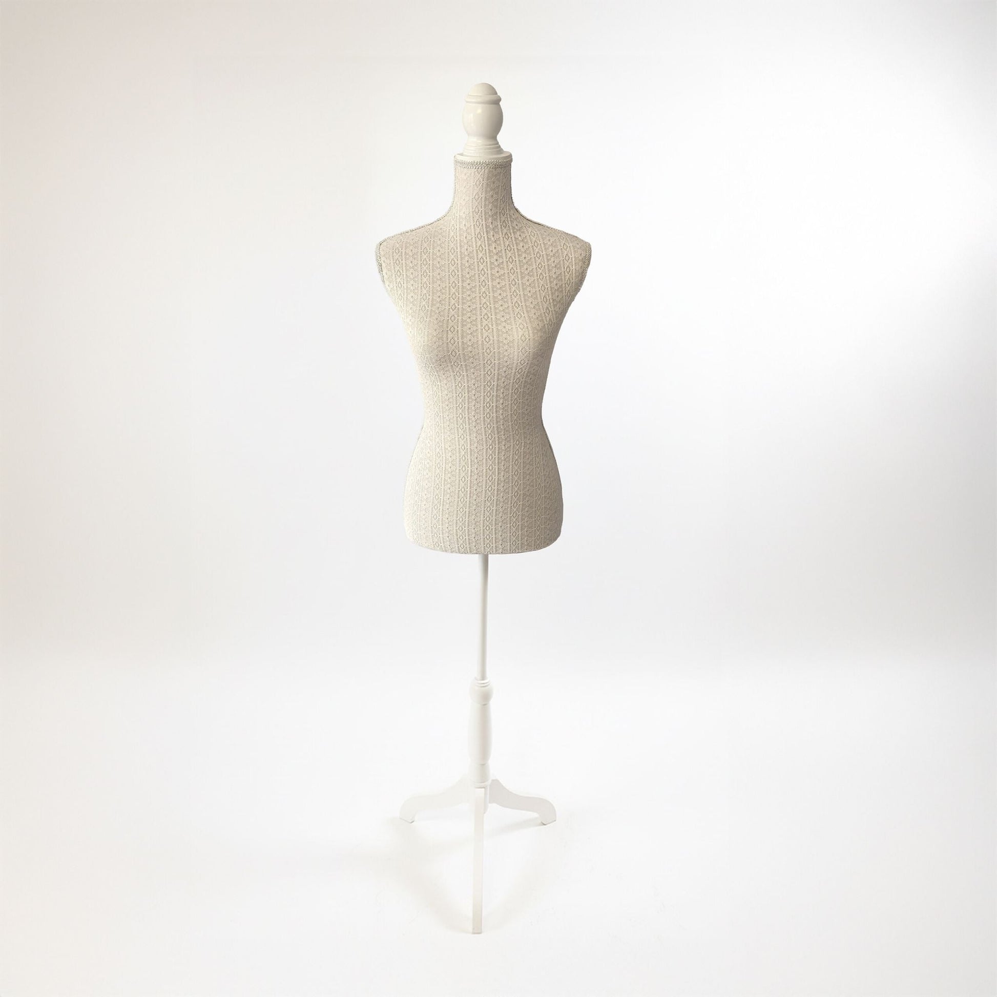 Weibliche Schneiderpuppe 36/38 Spitze Beige-Weiss von Relaxdays