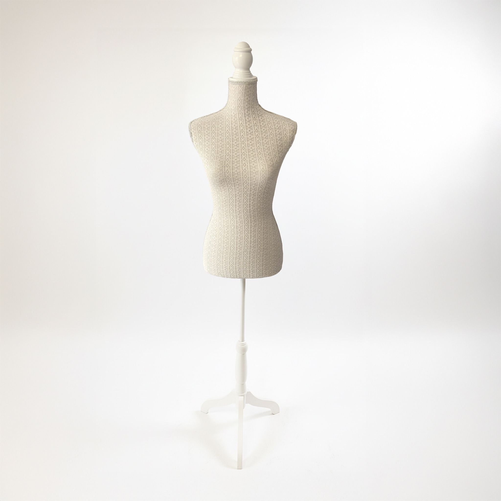 Weibliche Schneiderpuppe 36/38 Spitze Beige-Weiss von Relaxdays