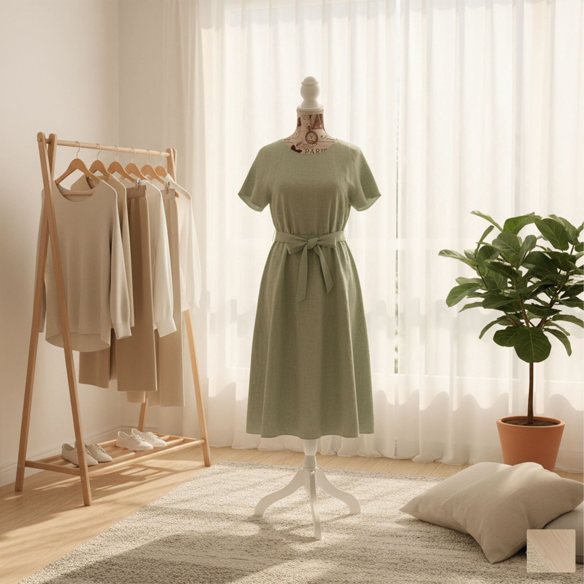Weibliche Schneiderpuppe 36/38 Paris Beige-Weiss-Dunkelrot von Relaxdays