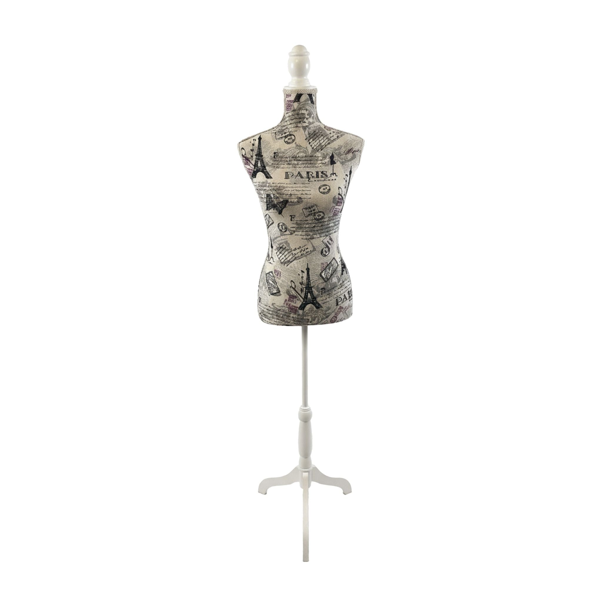 Weibliche Schneiderpuppe 36/38 Paris Beige-Weiss-Schwarz von Relaxdays