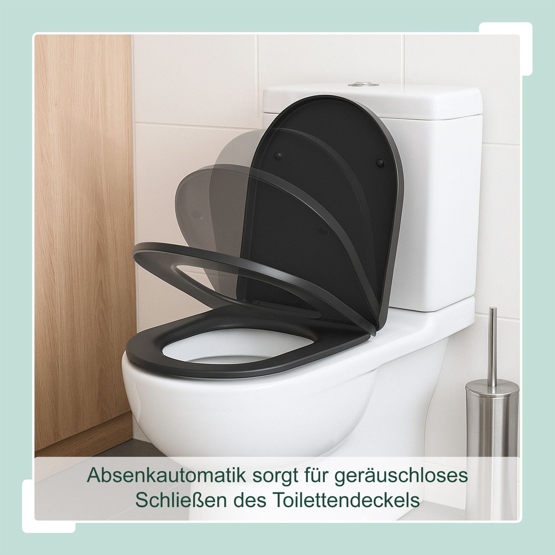 Toilettendeckel mit Absenkautomatik Anthrazit von Relaxdays
