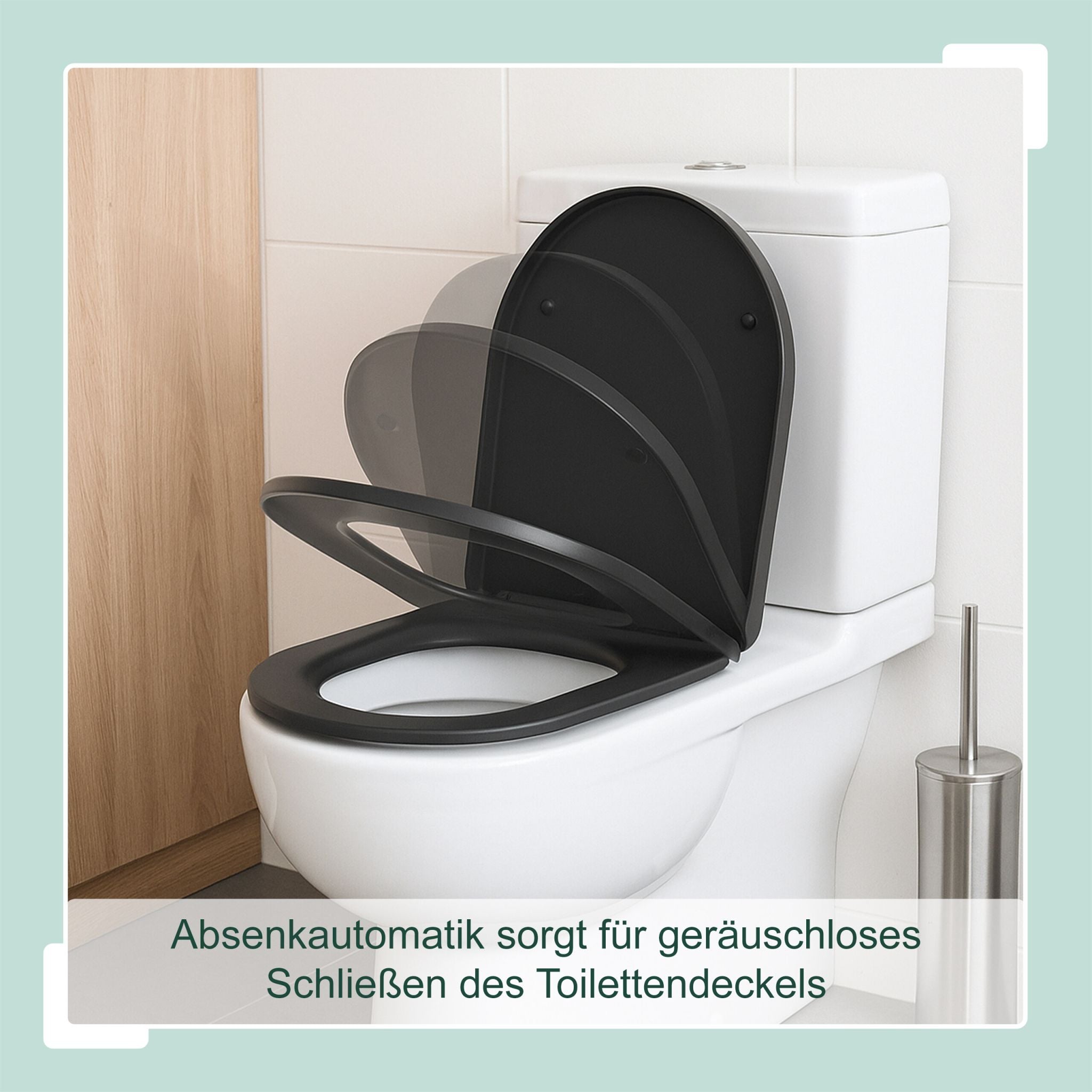 Toilettendeckel mit Absenkautomatik Anthrazit von Relaxdays