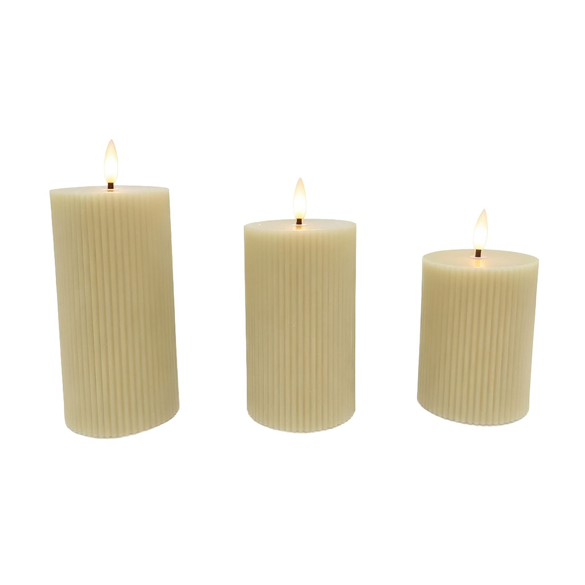 LED Kerzen 3er-Set Beige von Relaxdays