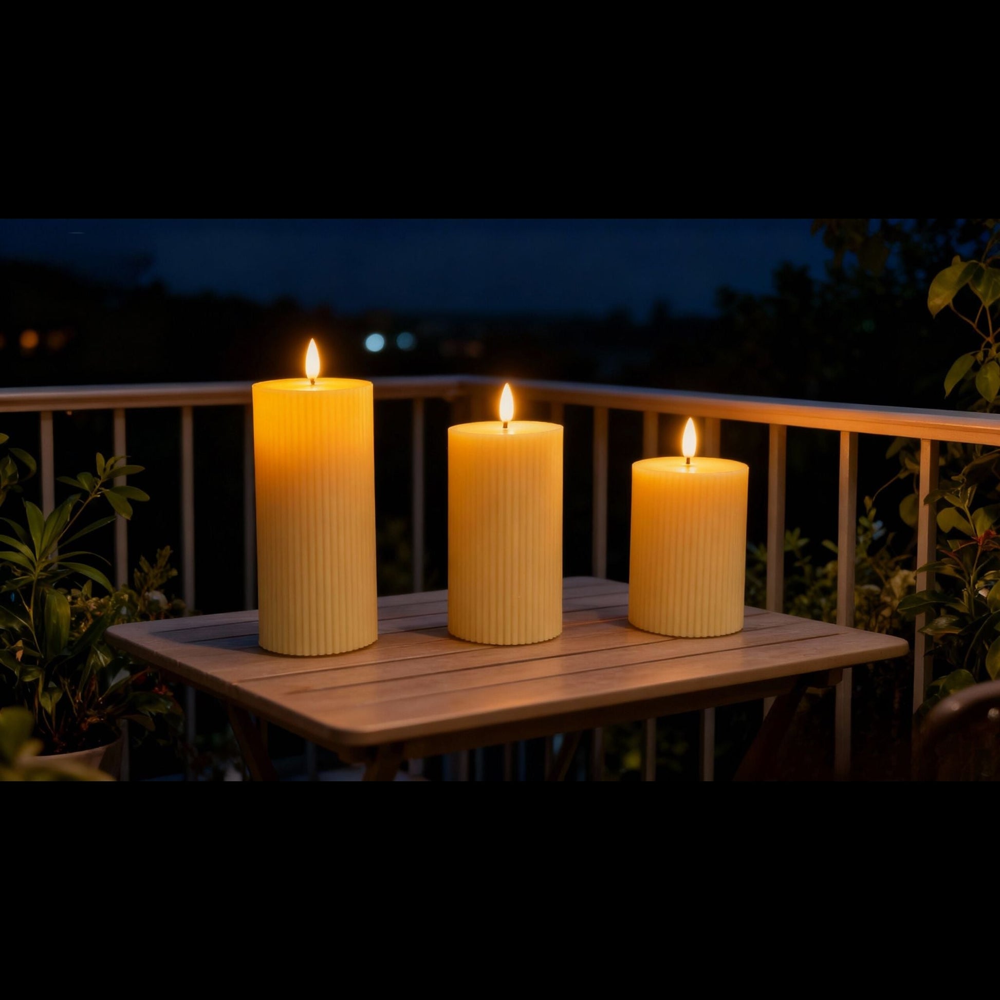 LED Kerzen 3er-Set Beige von Relaxdays