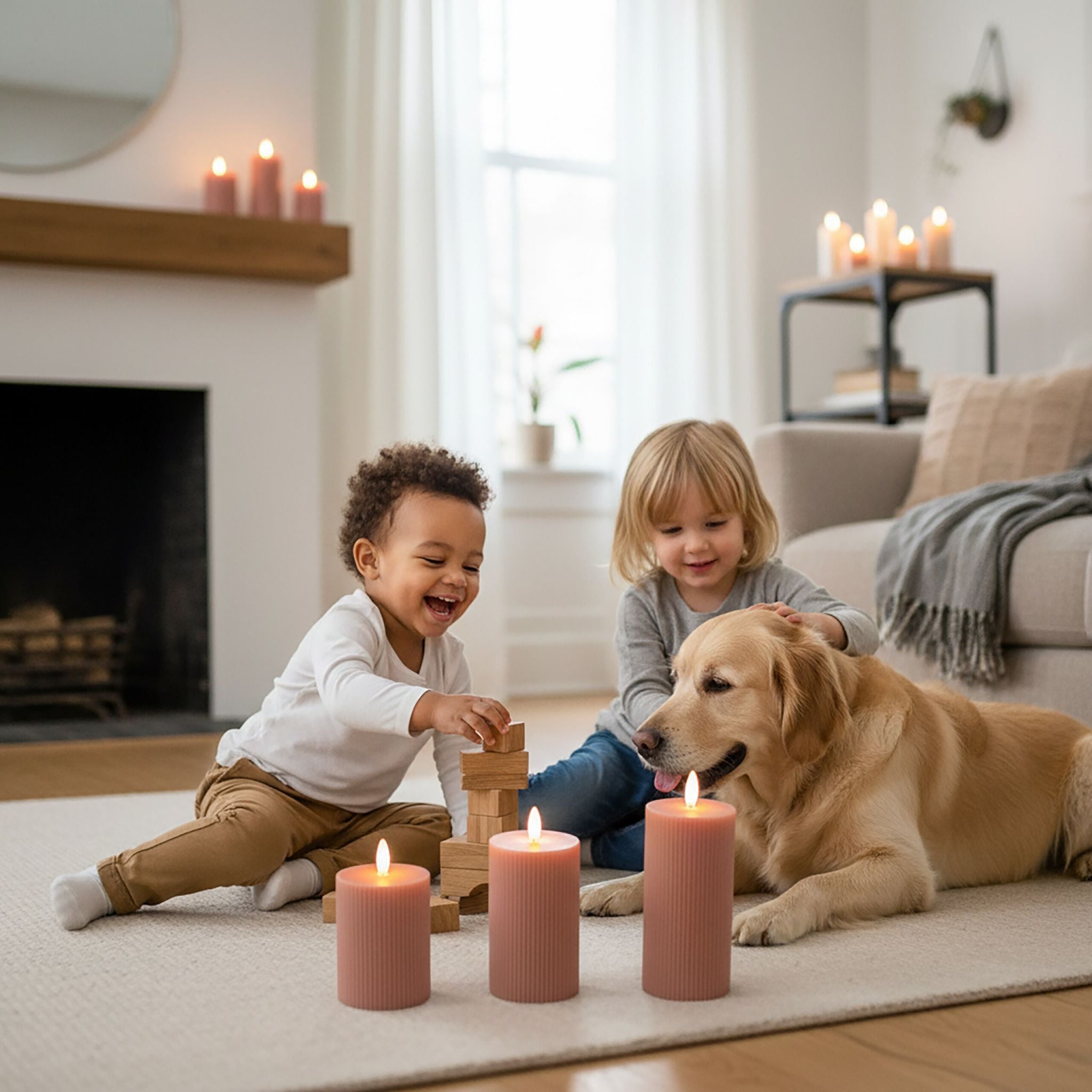 LED Kerzen 3er-Set Dunkelgrün von Relaxdays