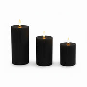 LED Kerzen 3er-Set Schwarz von Relaxdays