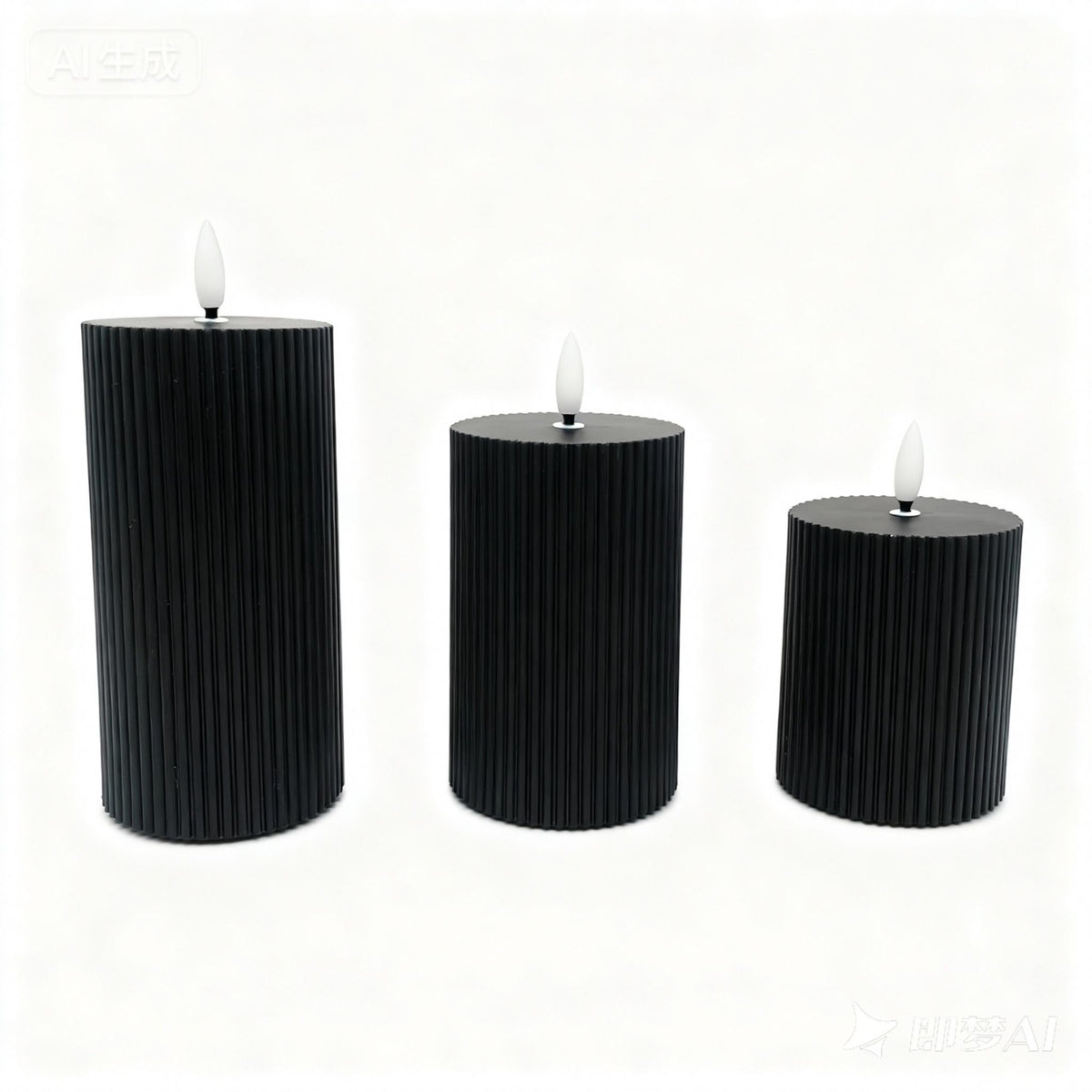 LED Kerzen 3er-Set Schwarz von Relaxdays