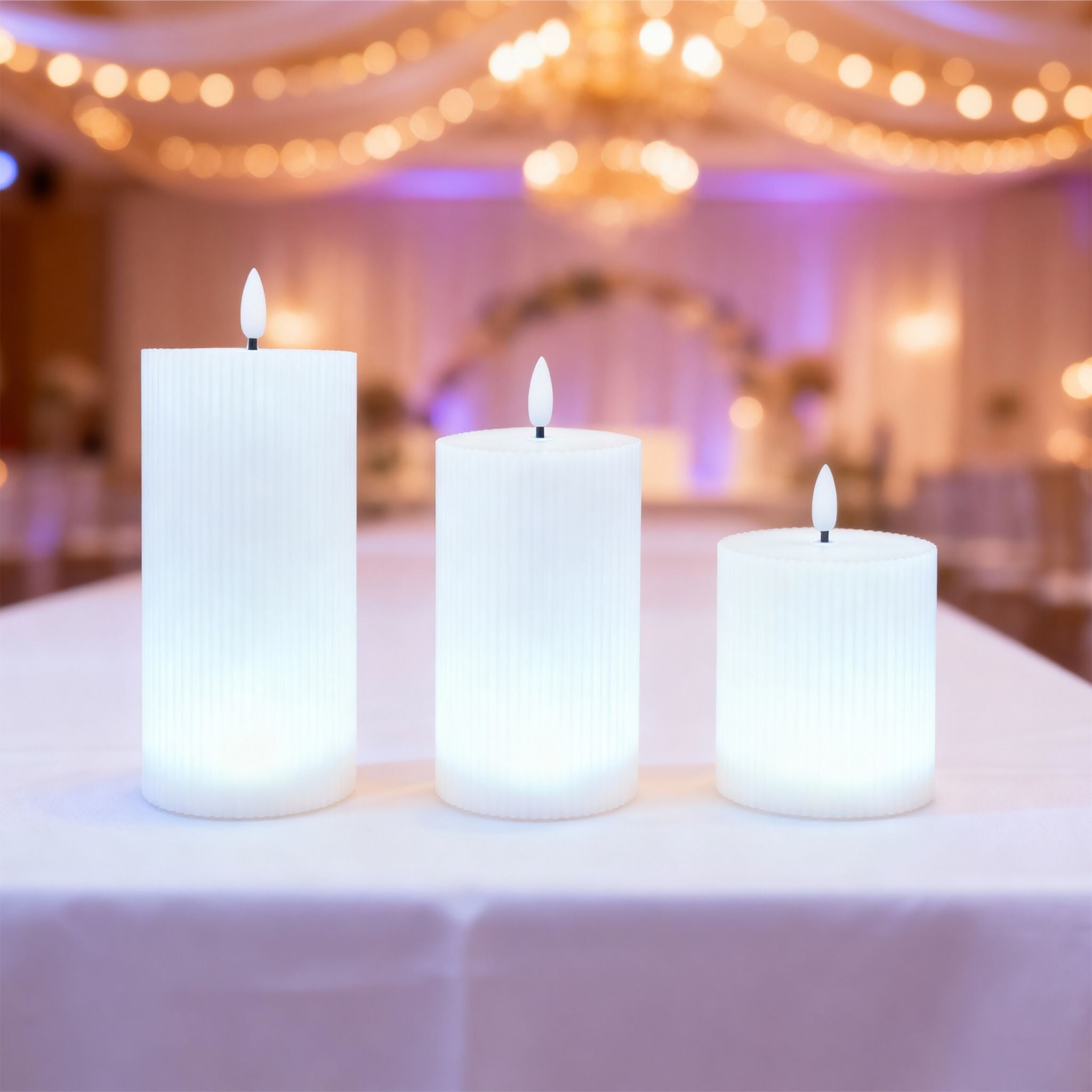 LED Kerzen 3er-Set Weiss von Relaxdays