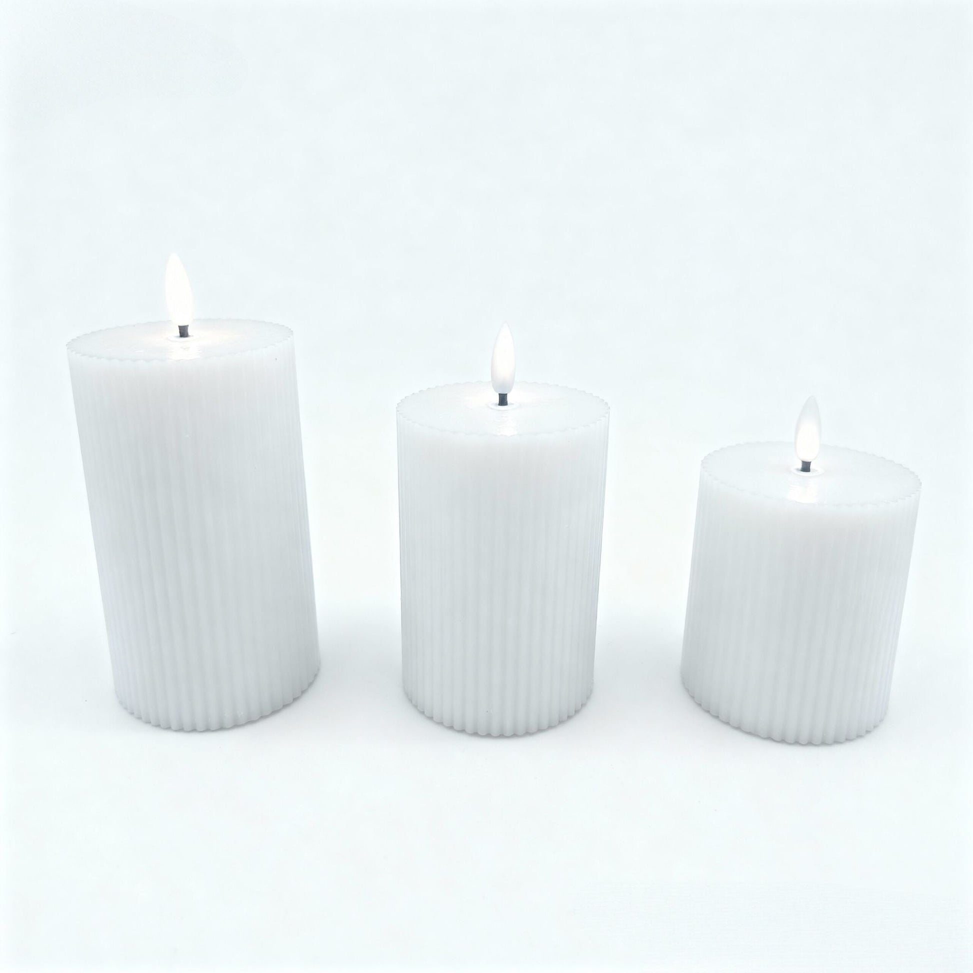 LED Kerzen 3er-Set Weiss von Relaxdays