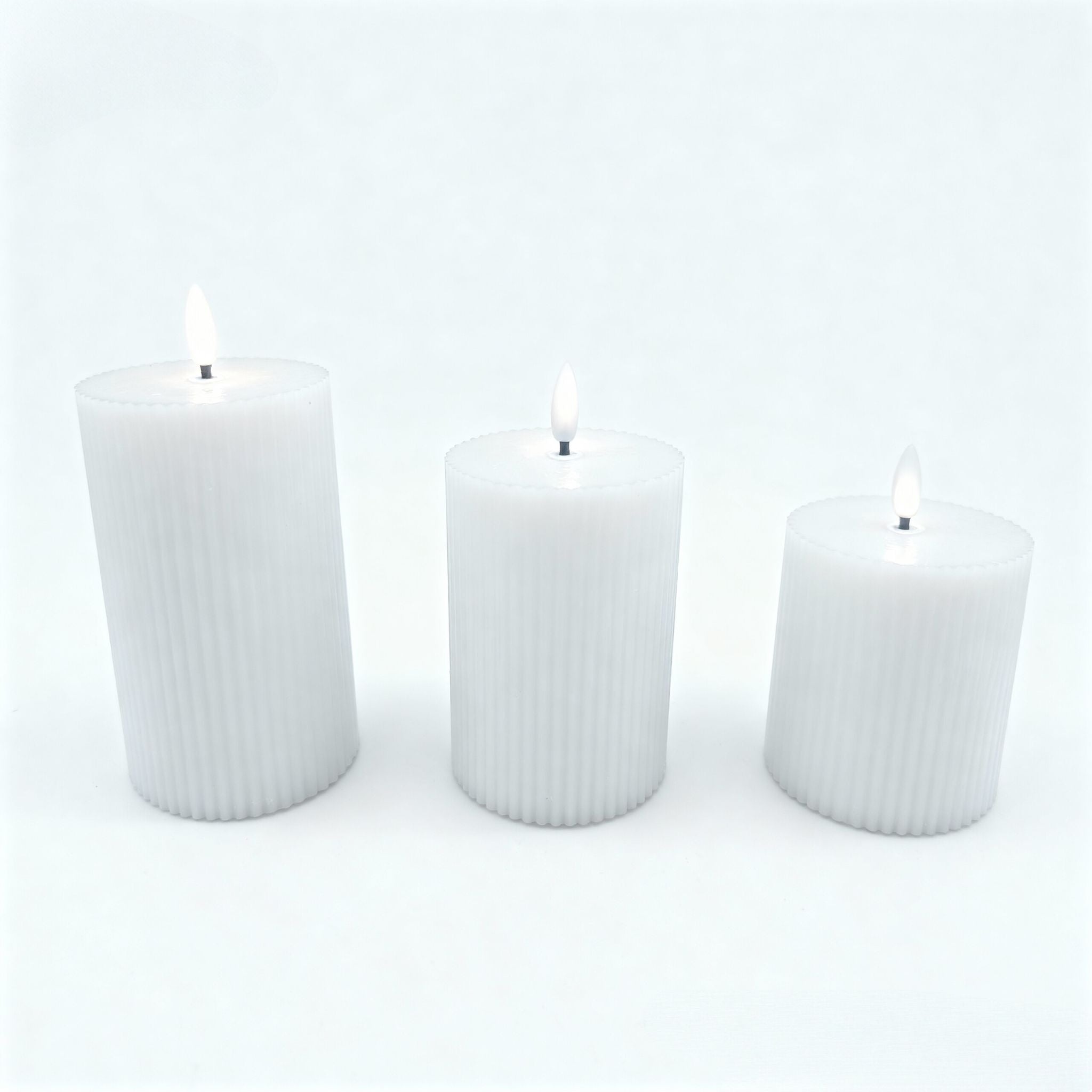 LED Kerzen 3er-Set Weiss von Relaxdays