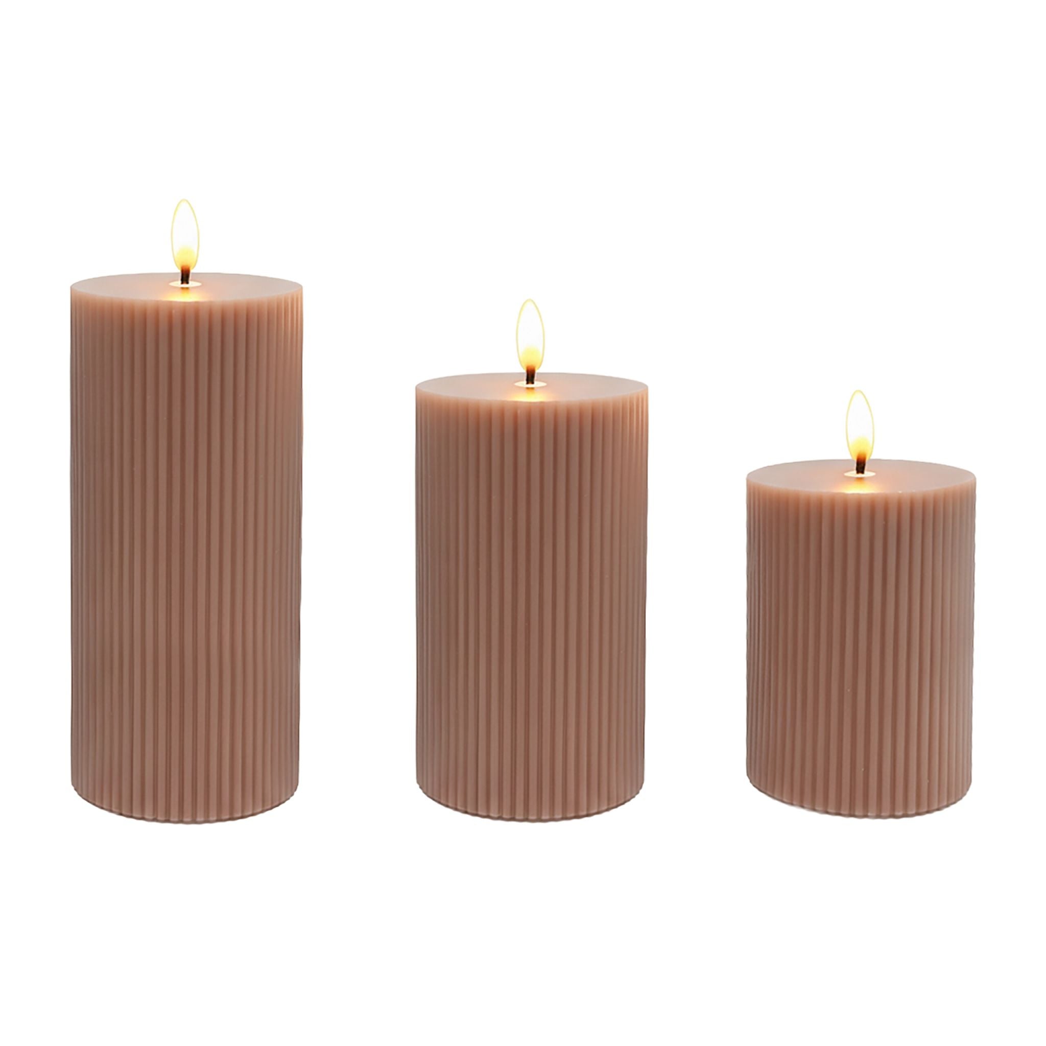 LED Kerzen 3er-Set Rosa von Relaxdays