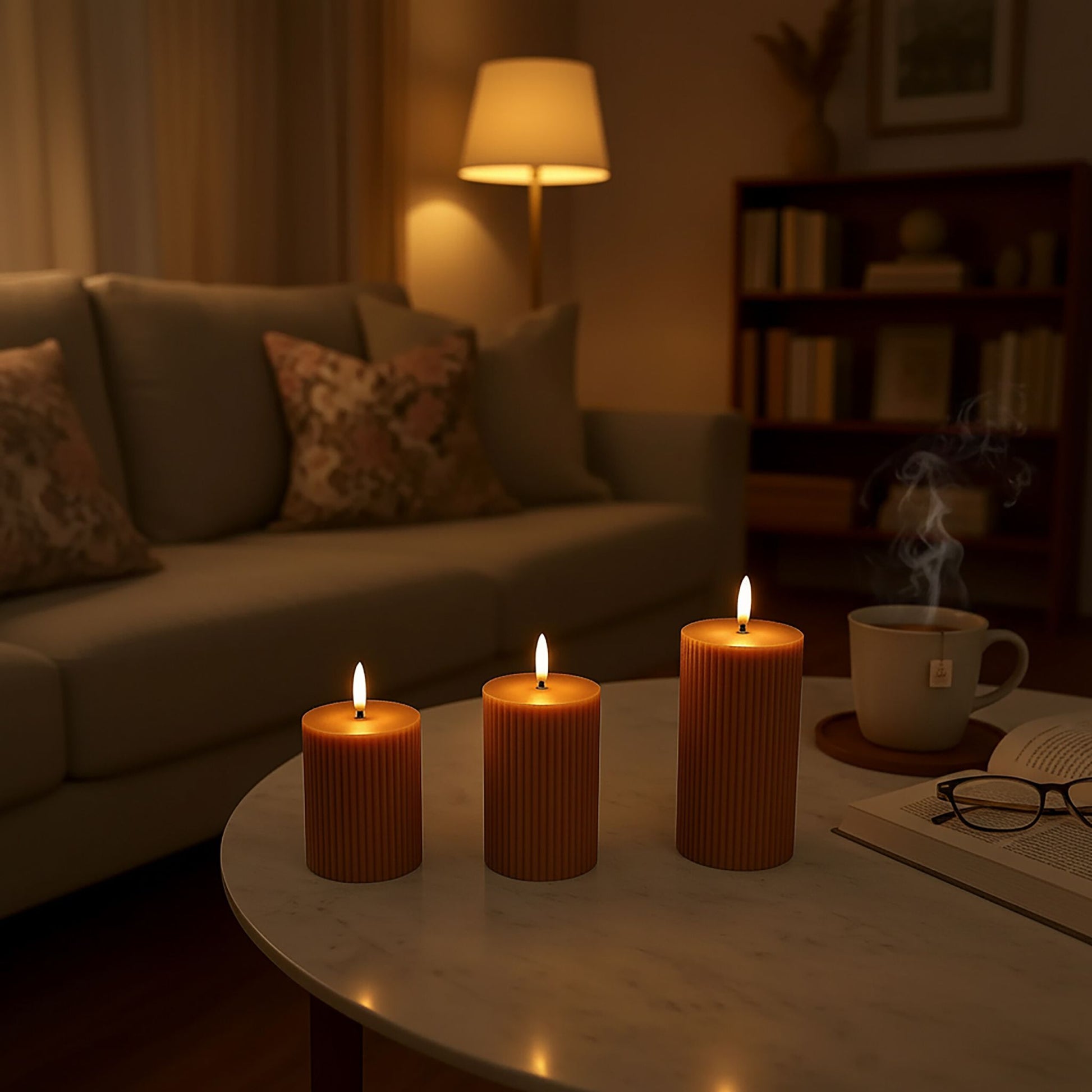LED Kerzen 3er-Set Rosa von Relaxdays