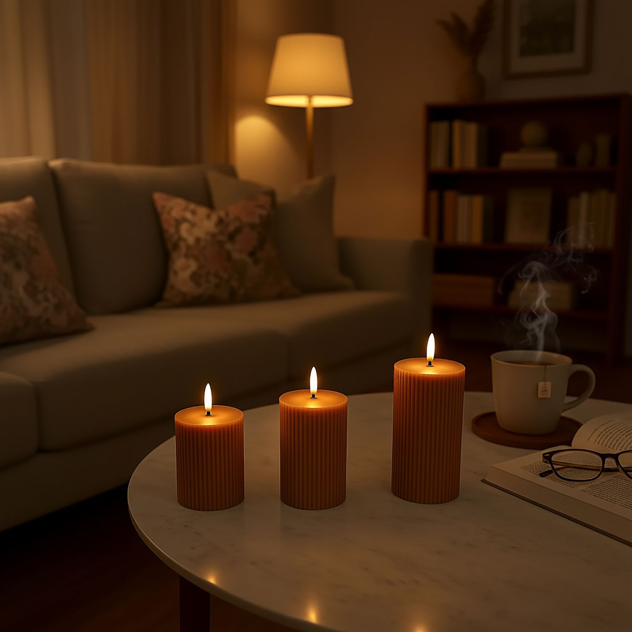 LED Kerzen 3er-Set Rosa von Relaxdays