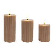 LED Kerzen 3er-Set Hellbraun von Relaxdays