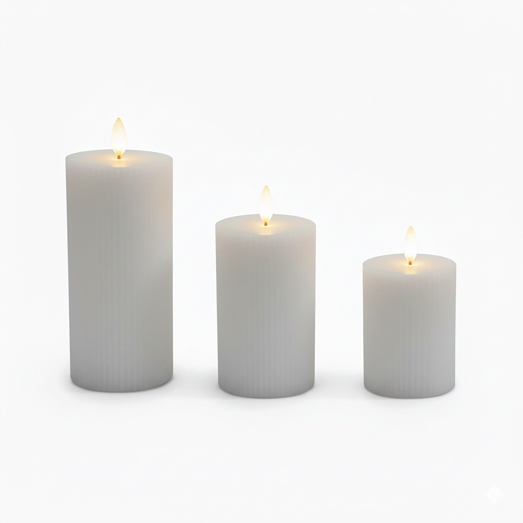 LED Kerzen 3er-Set Grau von Relaxdays