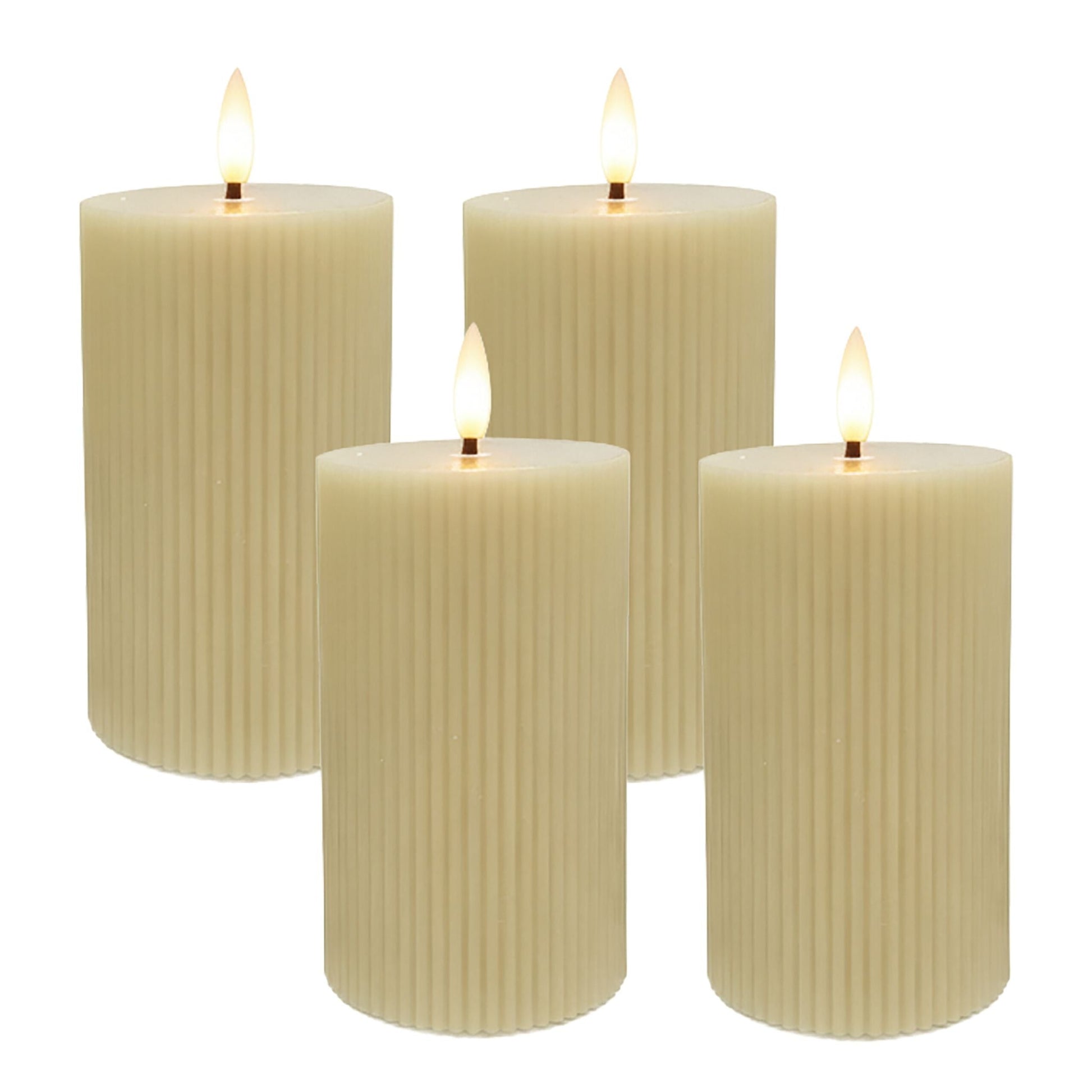 LED Kerzen 4er-Set 13cm Beige von Relaxdays
