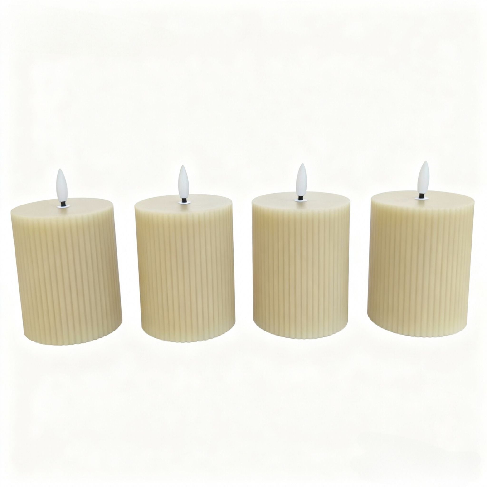 LED Kerzen 4er-Set 13cm Beige von Relaxdays