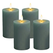 LED Kerzen 4er-Set 13cm Dunkelgrün von Relaxdays
