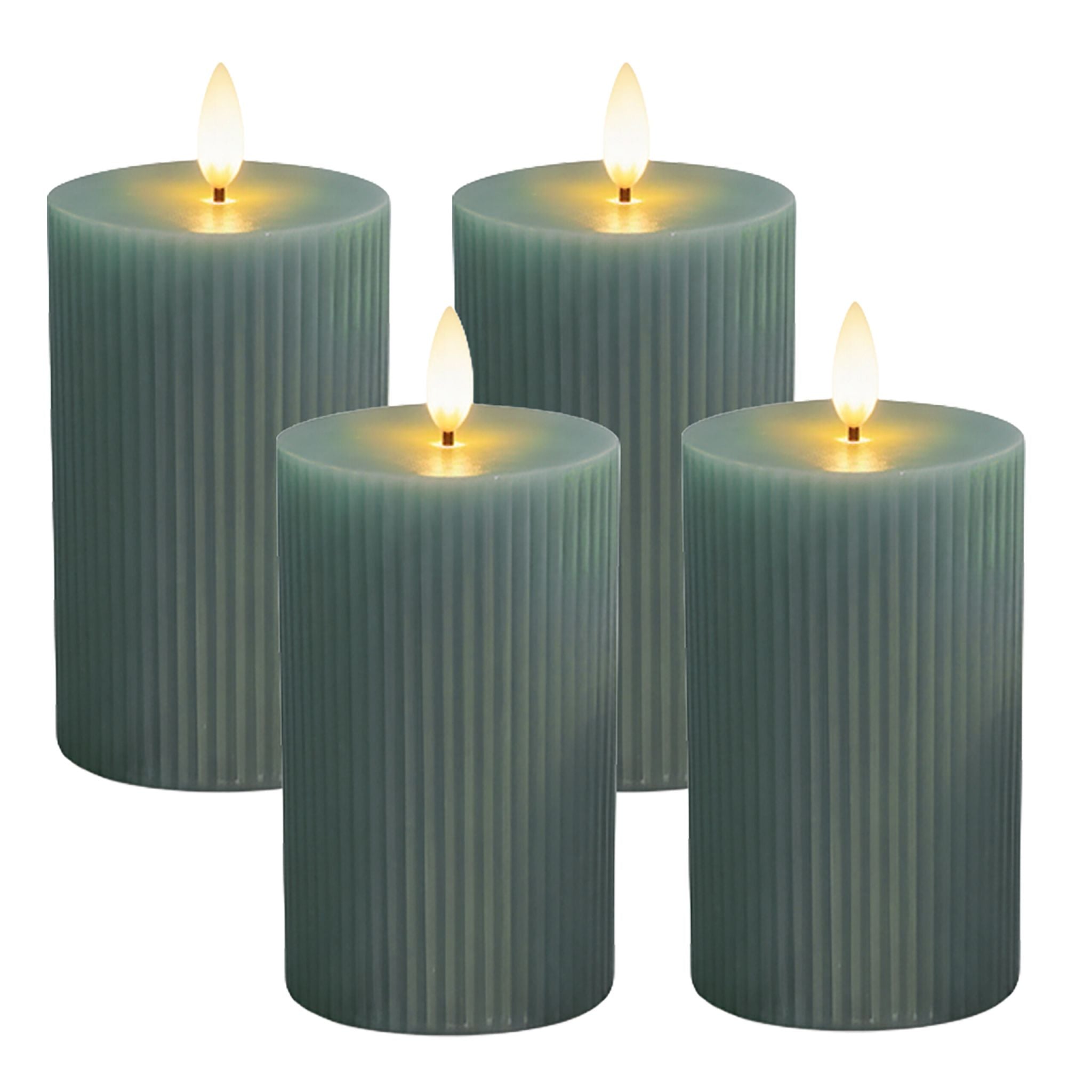 LED Kerzen 4er-Set 13cm Dunkelgrün von Relaxdays