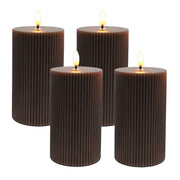 LED Kerzen 4er-Set 13cm Braun von Relaxdays