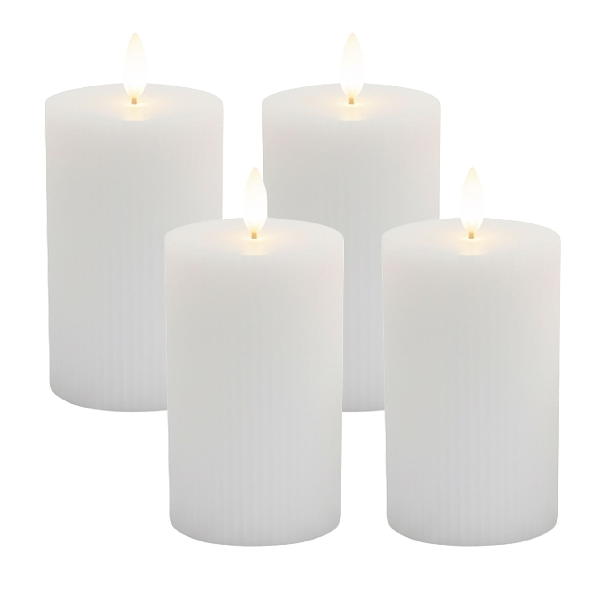 LED Kerzen 4er-Set 13cm Weiss von Relaxdays