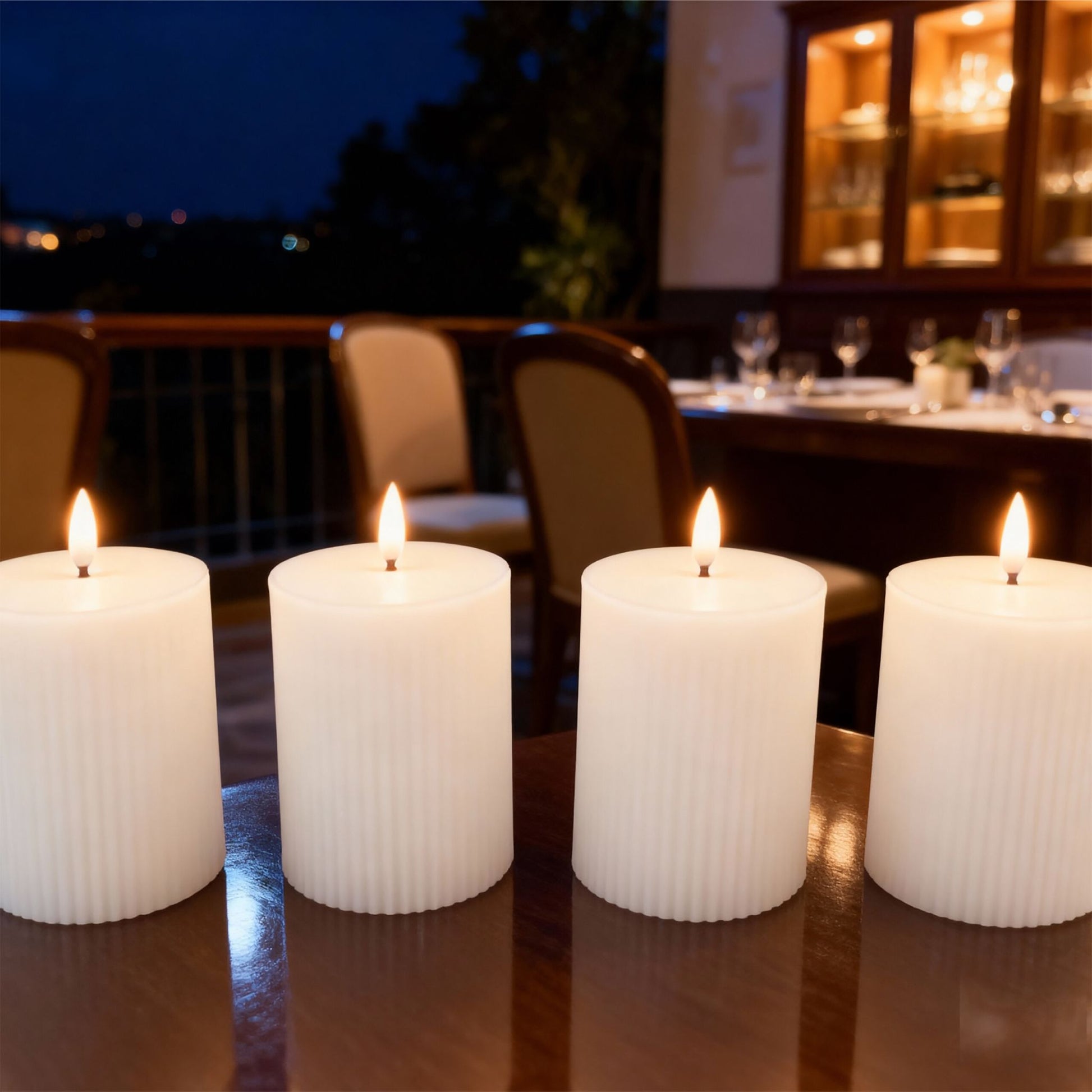 LED Kerzen 4er-Set 13cm Weiss von Relaxdays