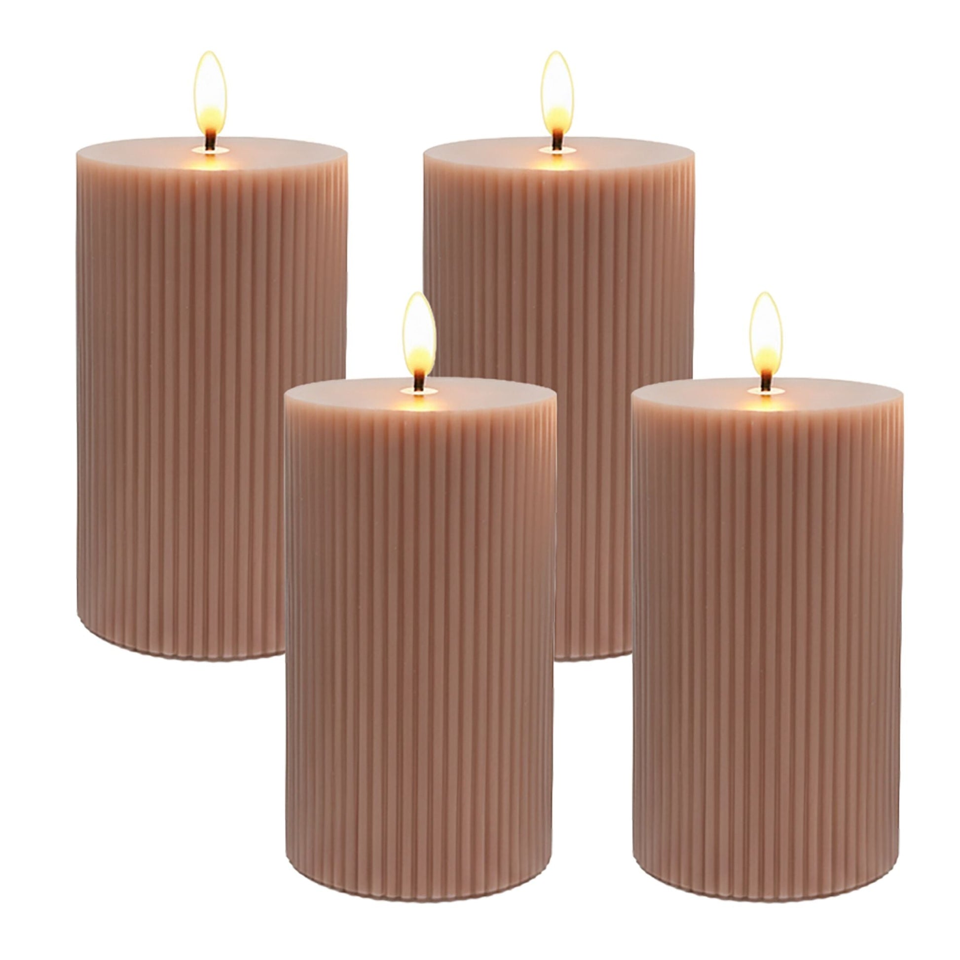 LED Kerzen 4er-Set 13cm Rosa von Relaxdays
