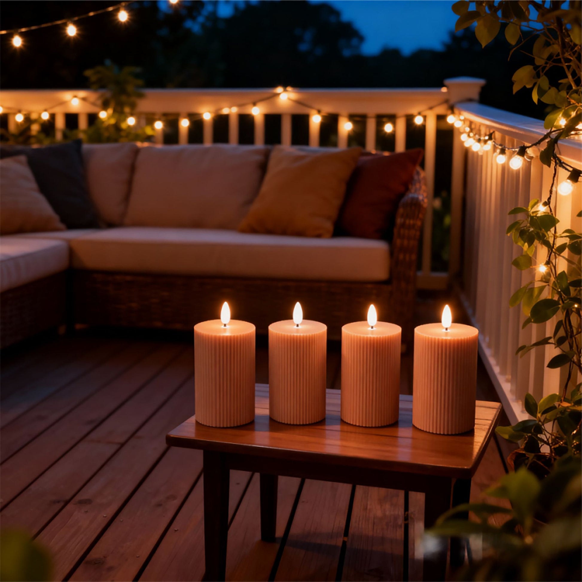LED Kerzen 4er-Set 13cm Rosa von Relaxdays