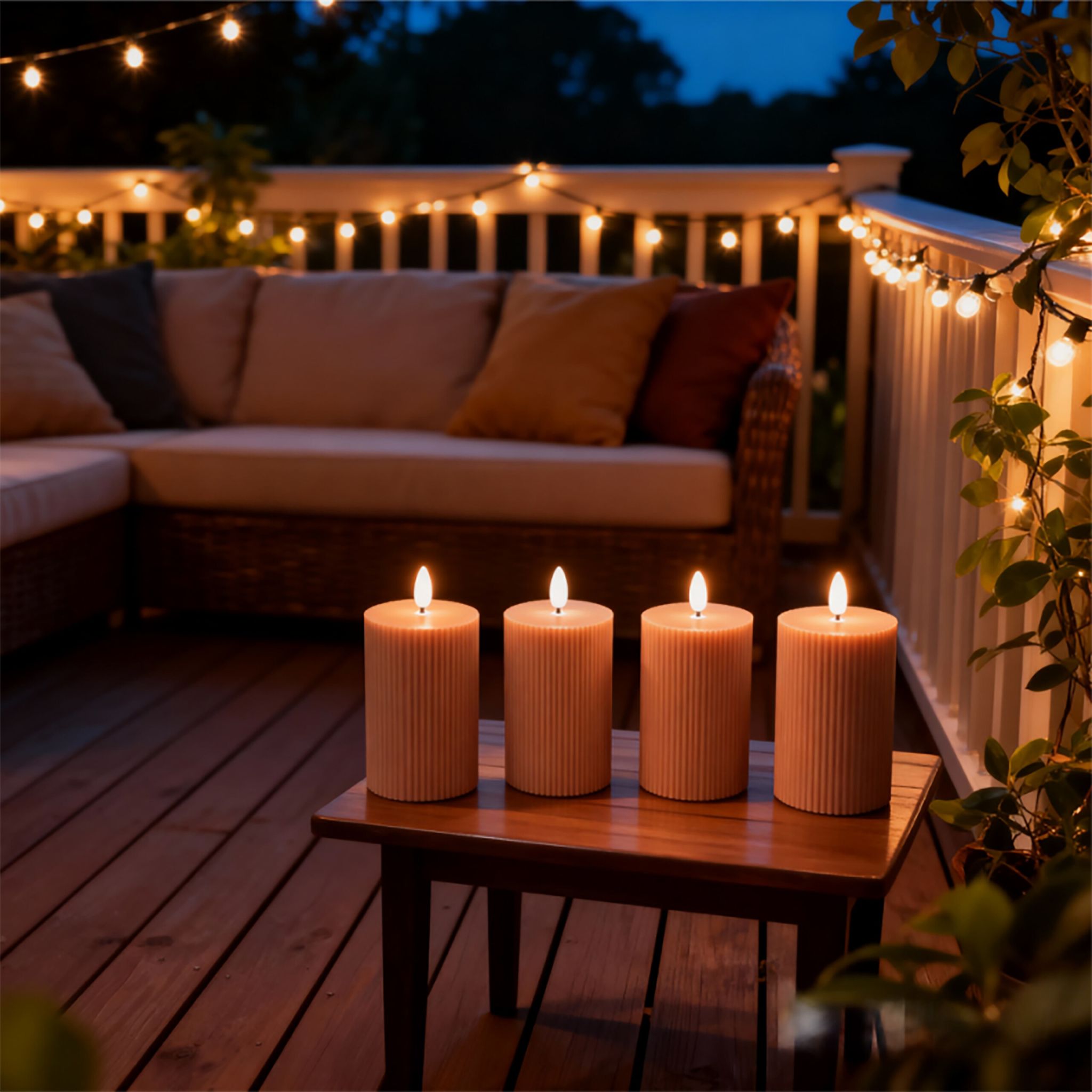 LED Kerzen 4er-Set 13cm Rosa von Relaxdays