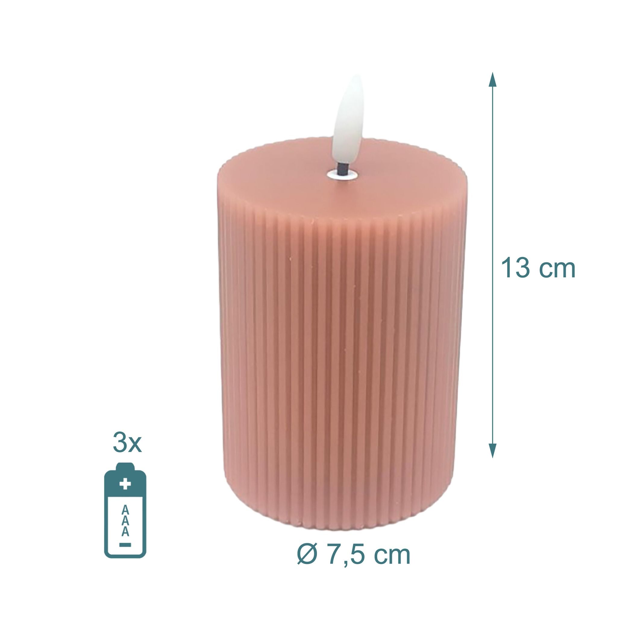 LED Kerzen 4er-Set 13cm Rosa von Relaxdays