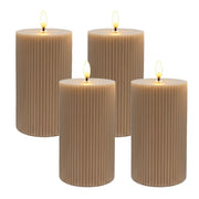LED Kerzen 4er-Set 13cm Hellbraun von Relaxdays