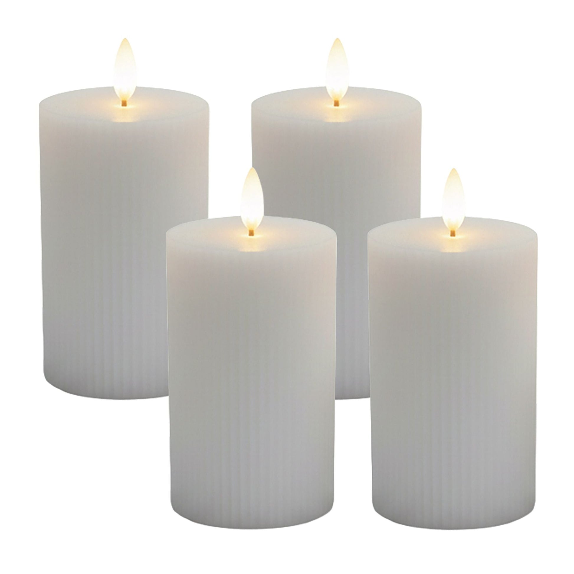LED Kerzen 4er-Set 13cm Grau von Relaxdays