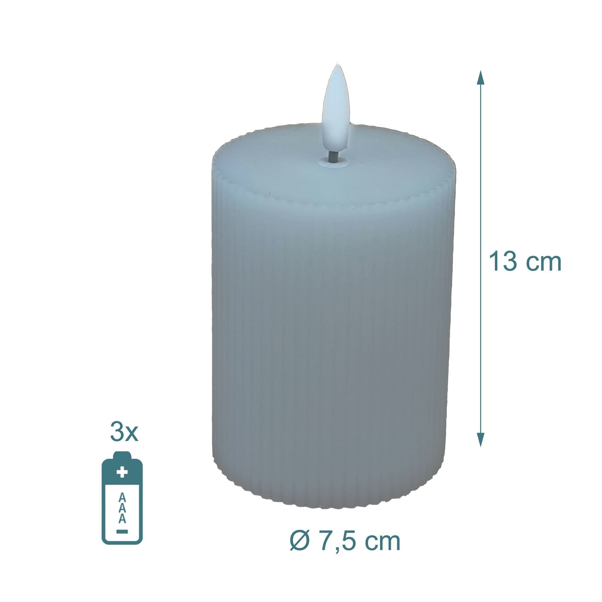 LED Kerzen 4er-Set 13cm Grau von Relaxdays