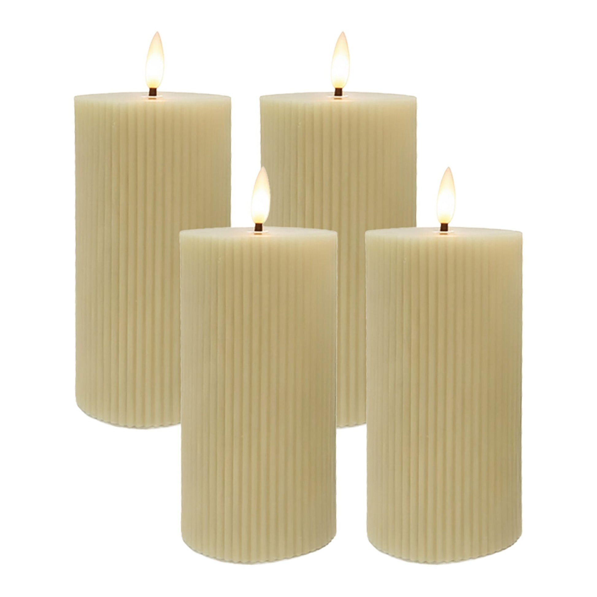 LED Kerzen 4er-Set 18cm Beige von Relaxdays