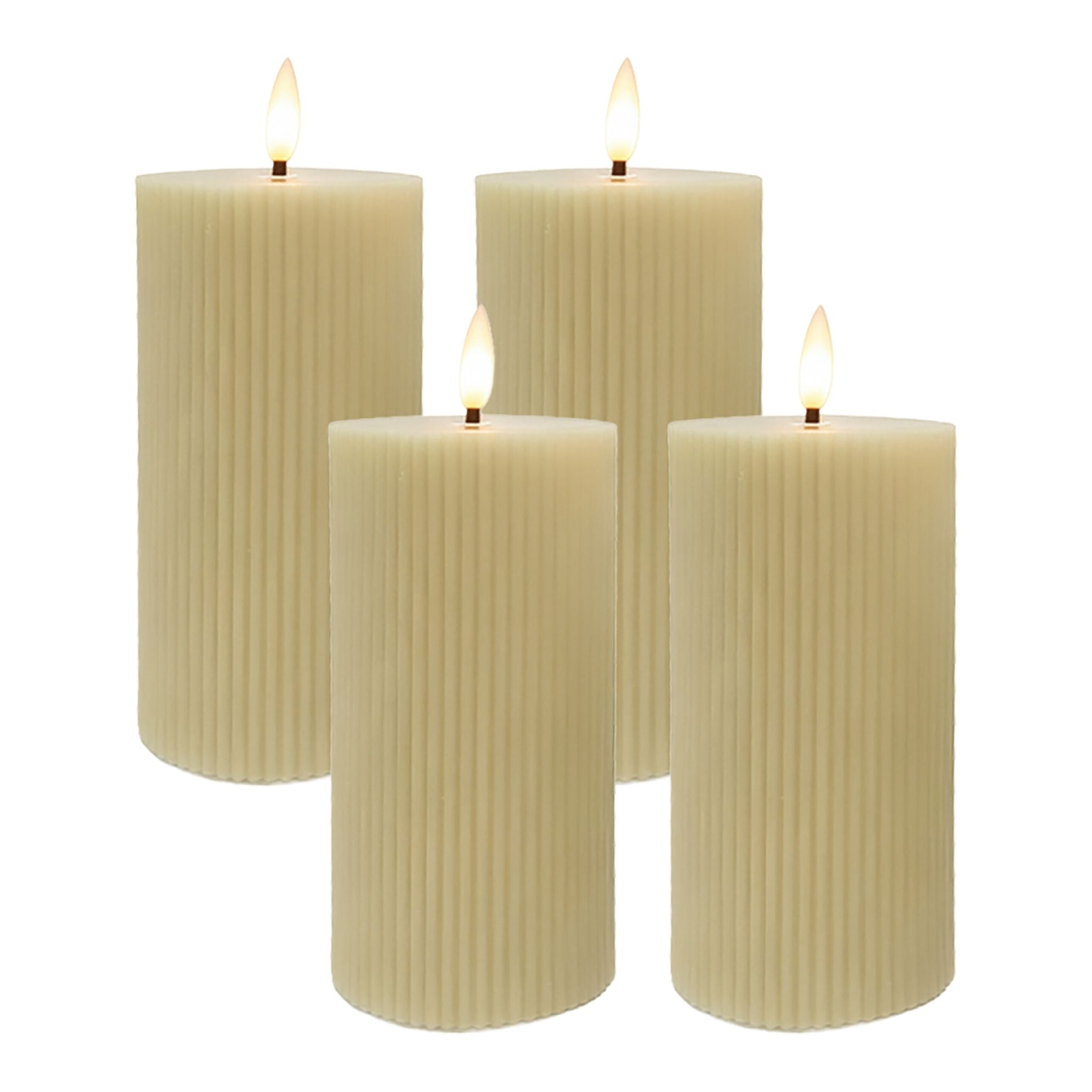 LED Kerzen 4er-Set 18cm Beige von Relaxdays