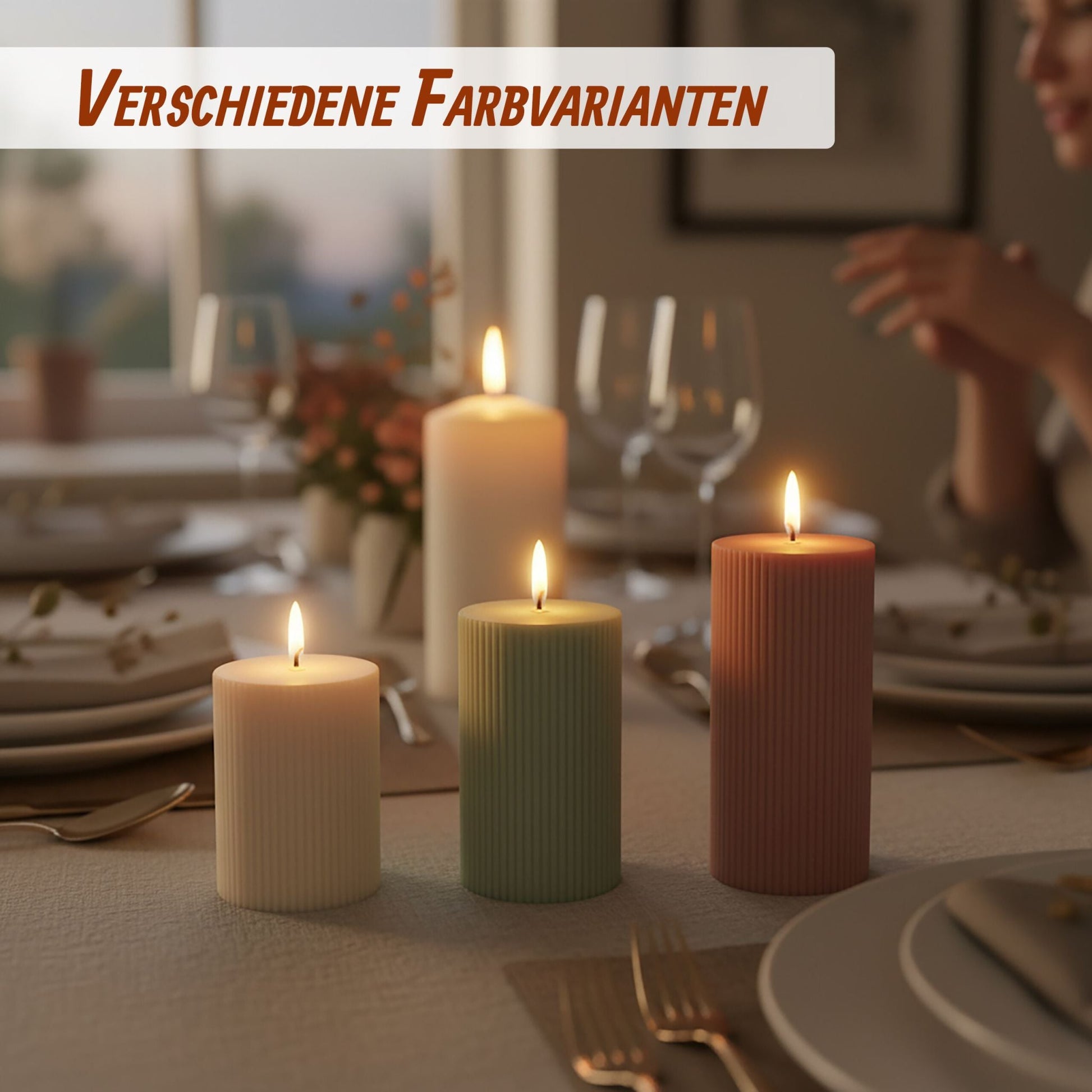 LED Kerzen 4er-Set 18cm Beige von Relaxdays