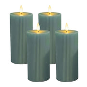 LED Kerzen 4er-Set 18cm Dunkelgrün von Relaxdays