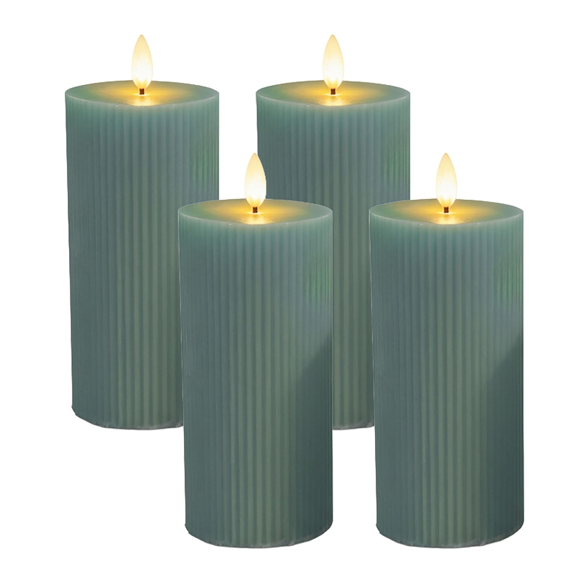 LED Kerzen 4er-Set 18cm Dunkelgrün von Relaxdays