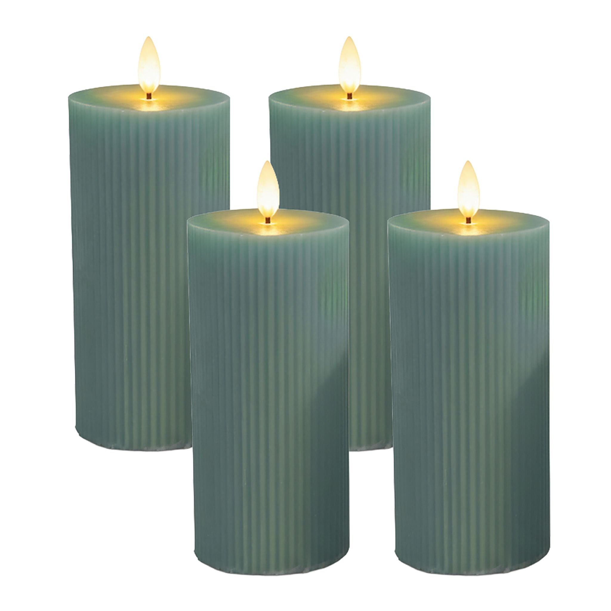 LED Kerzen 4er-Set 18cm Dunkelgrün von Relaxdays