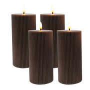 LED Kerzen 4er-Set 18cm Braun von Relaxdays