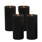 LED Kerzen 4er-Set 18cm Schwarz von Relaxdays