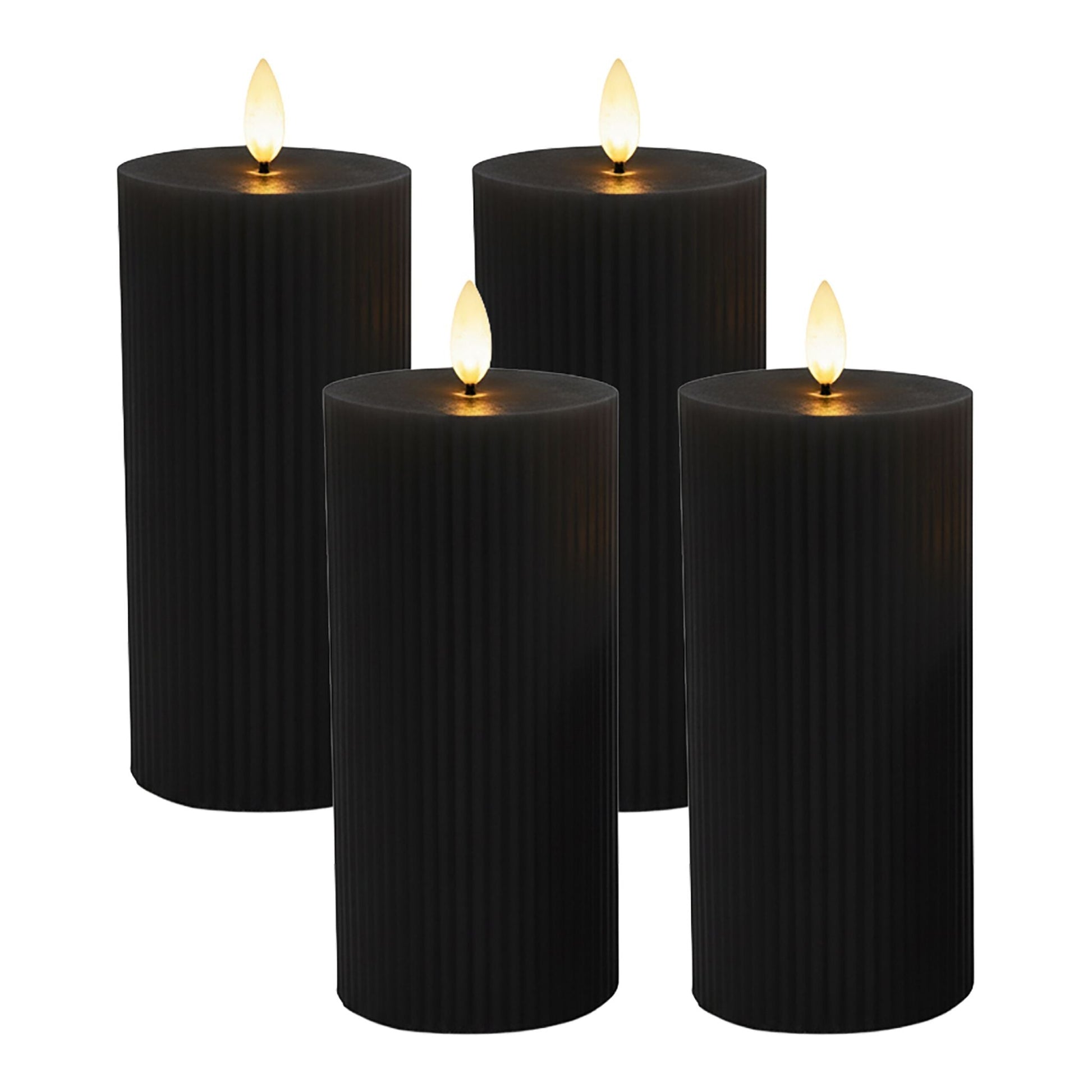 LED Kerzen 4er-Set 18cm Schwarz von Relaxdays