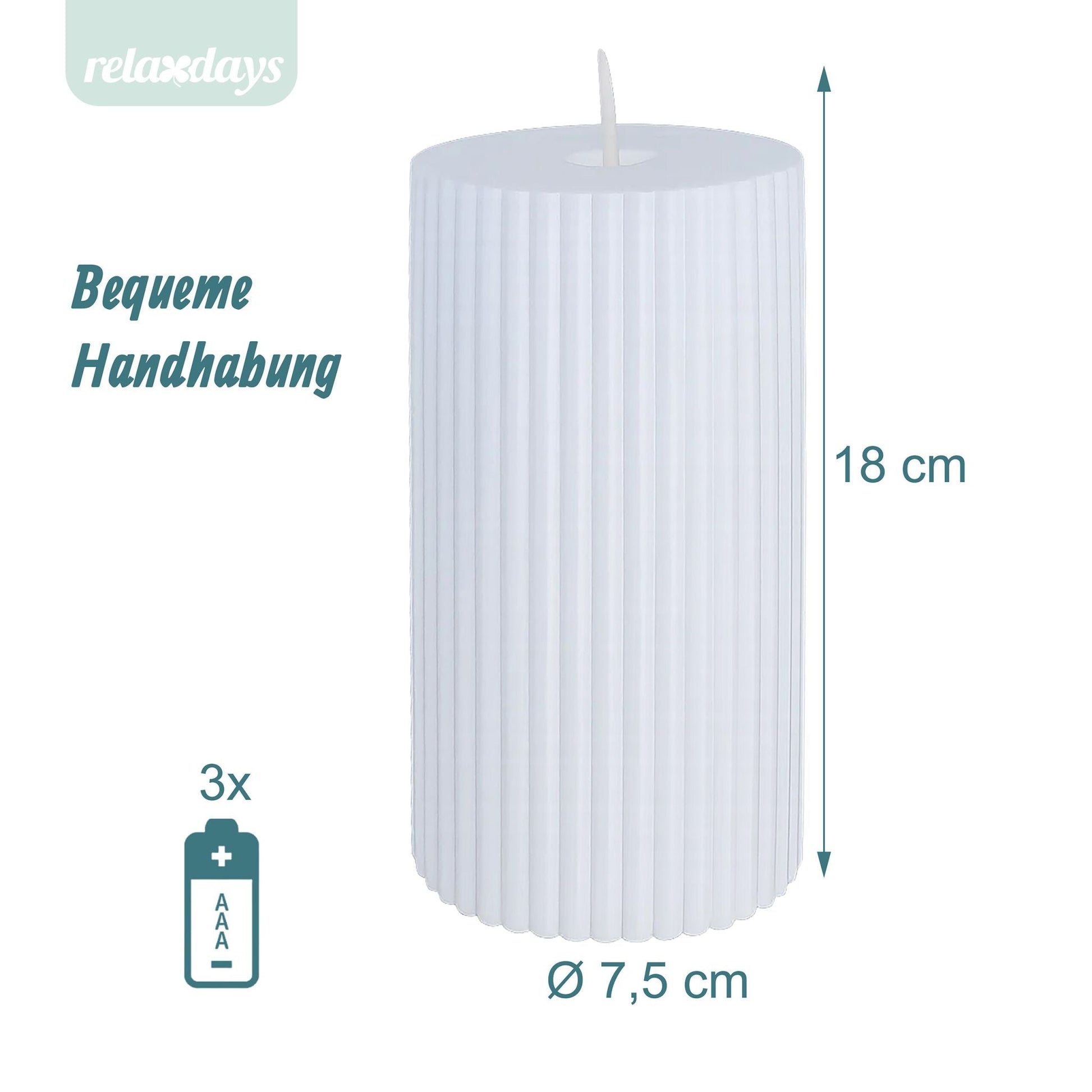 LED Kerzen 4er-Set 18cm Weiss von Relaxdays