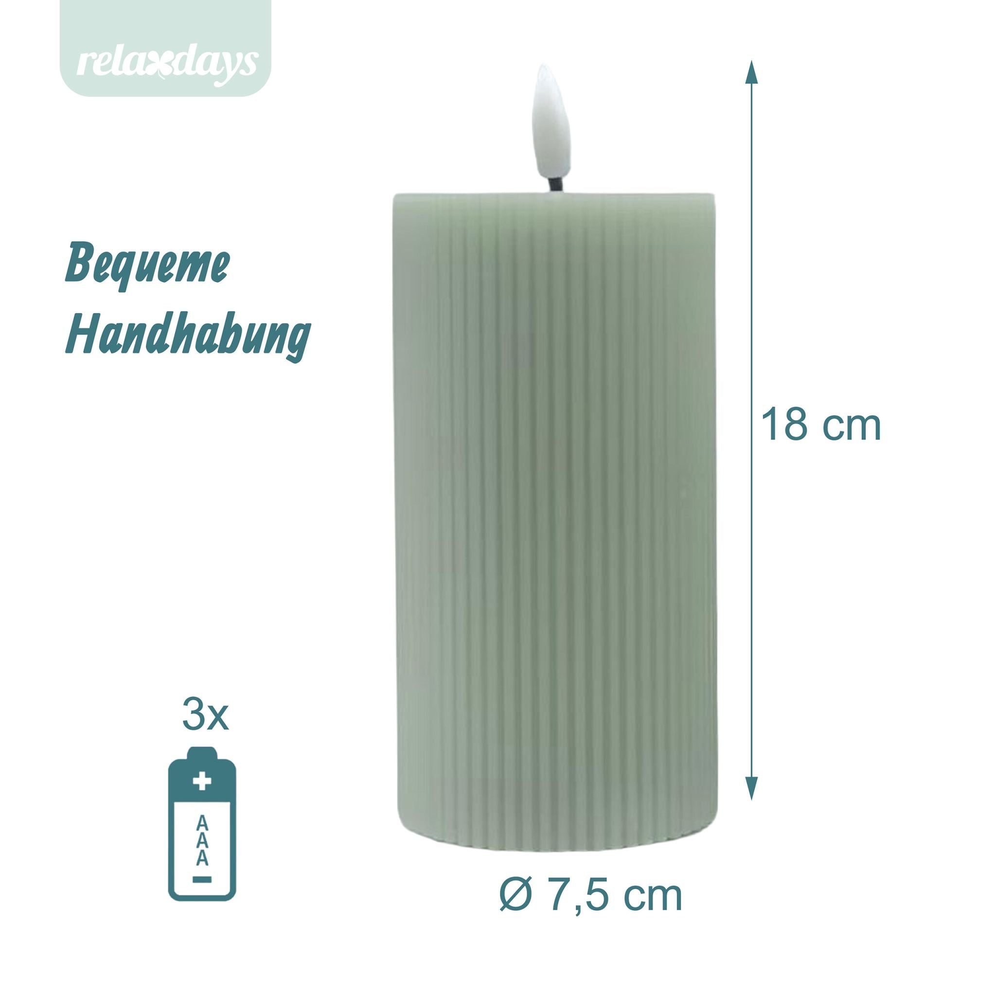 LED Kerzen 4er-Set 18cm Grün von Relaxdays
