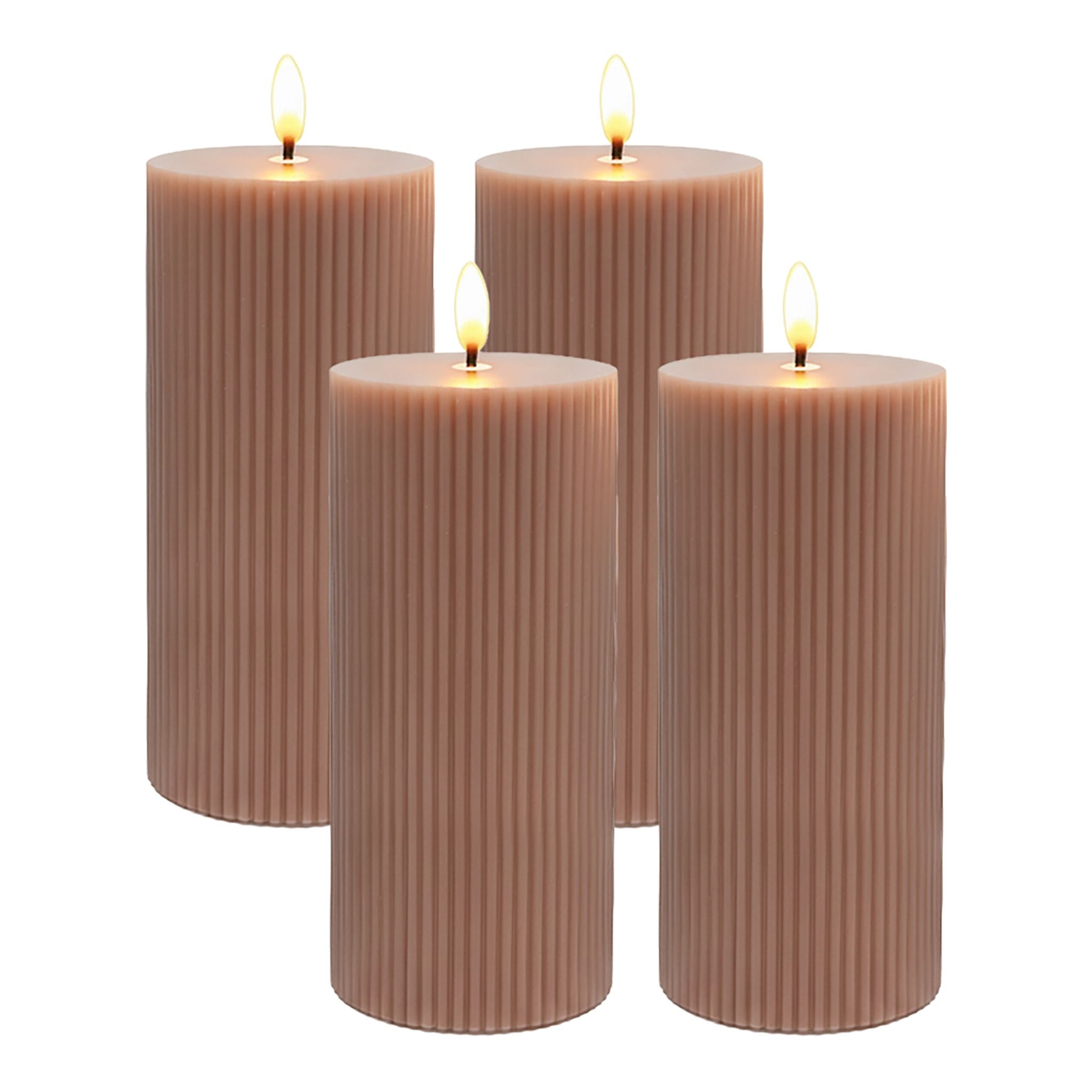 LED Kerzen 4er-Set 18cm Rosa von Relaxdays