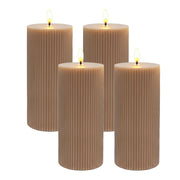 LED Kerzen 4er-Set 18cm Hellbraun von Relaxdays