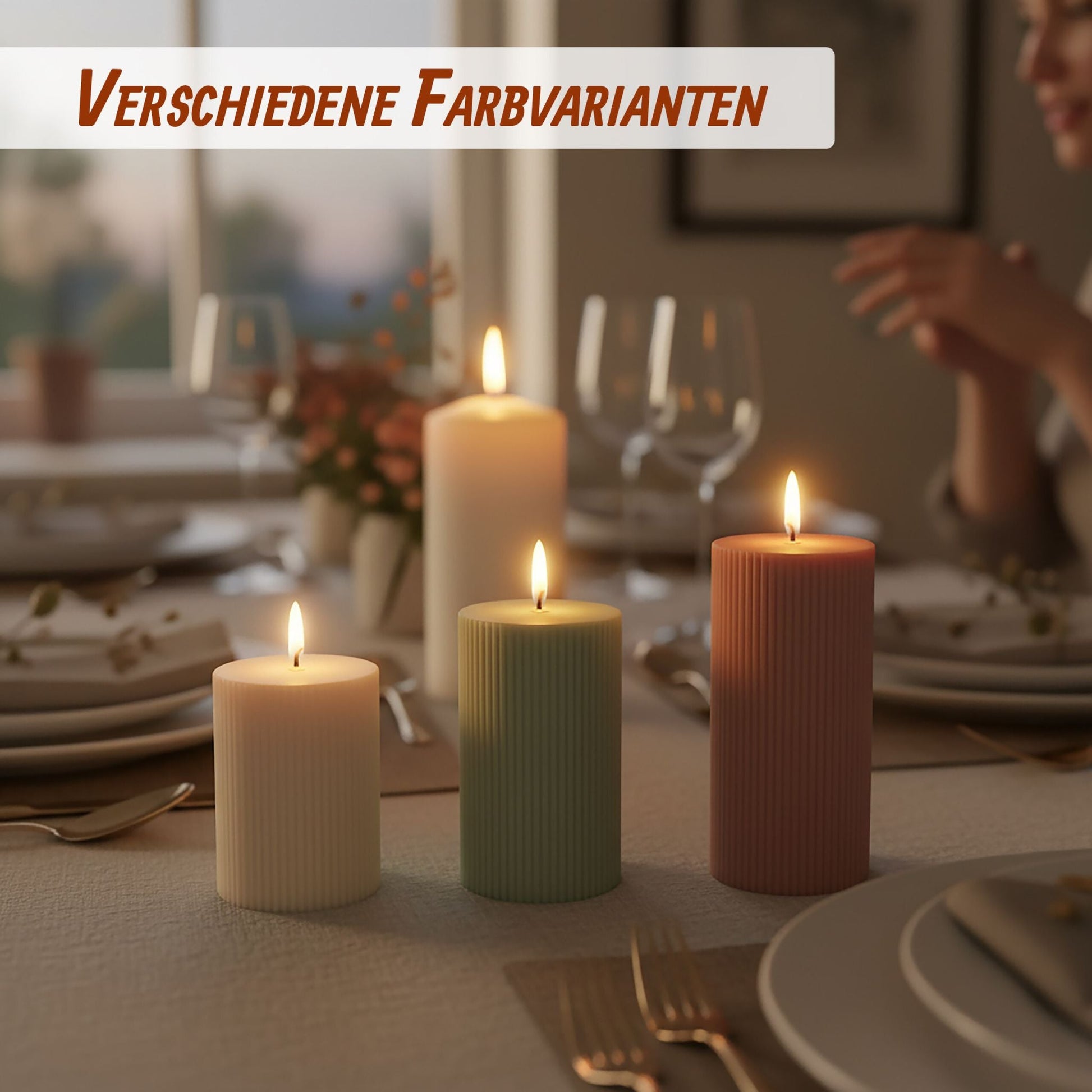 LED Kerzen 4er-Set 18cm Hellbraun von Relaxdays