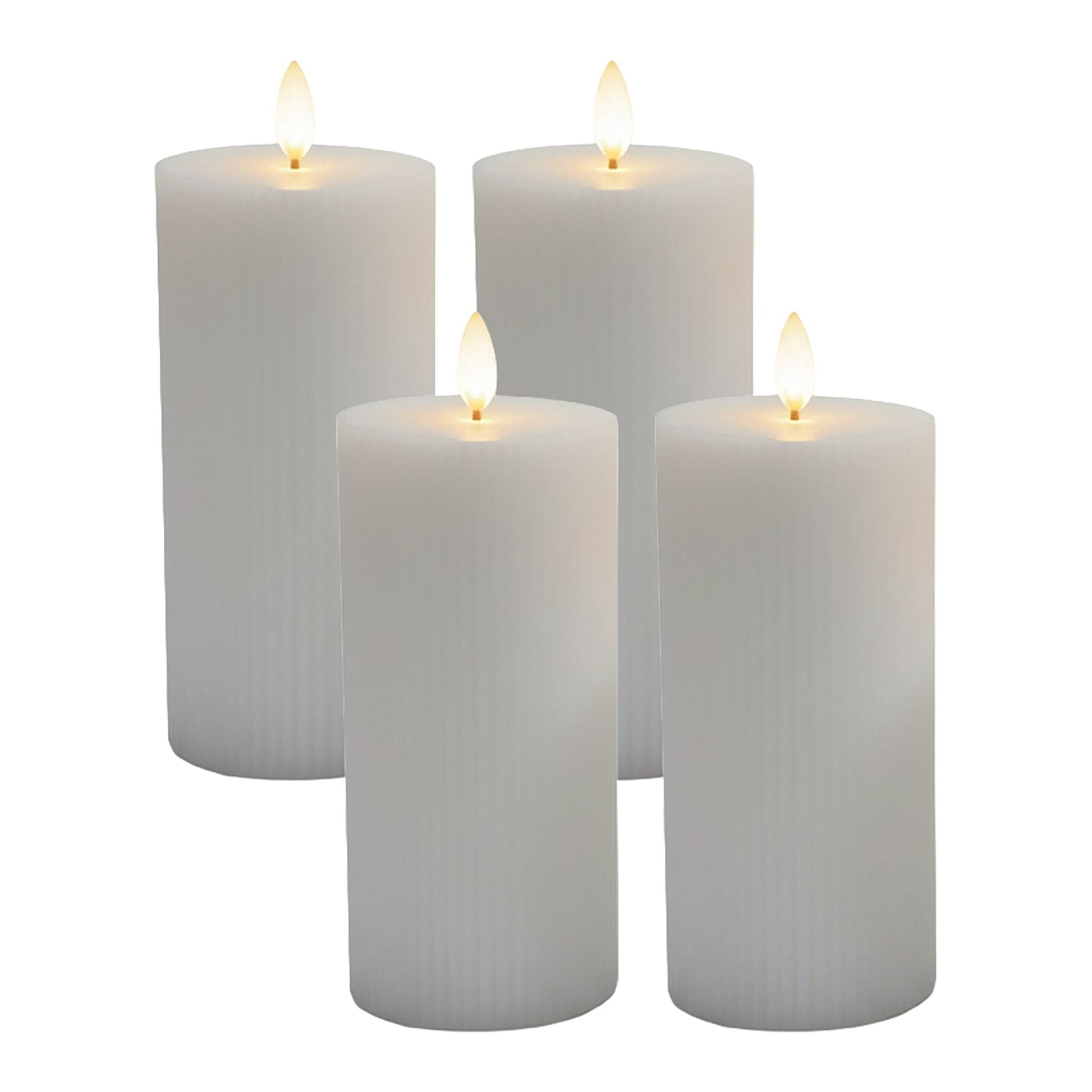 LED Kerzen 4er-Set 18cm Grau von Relaxdays