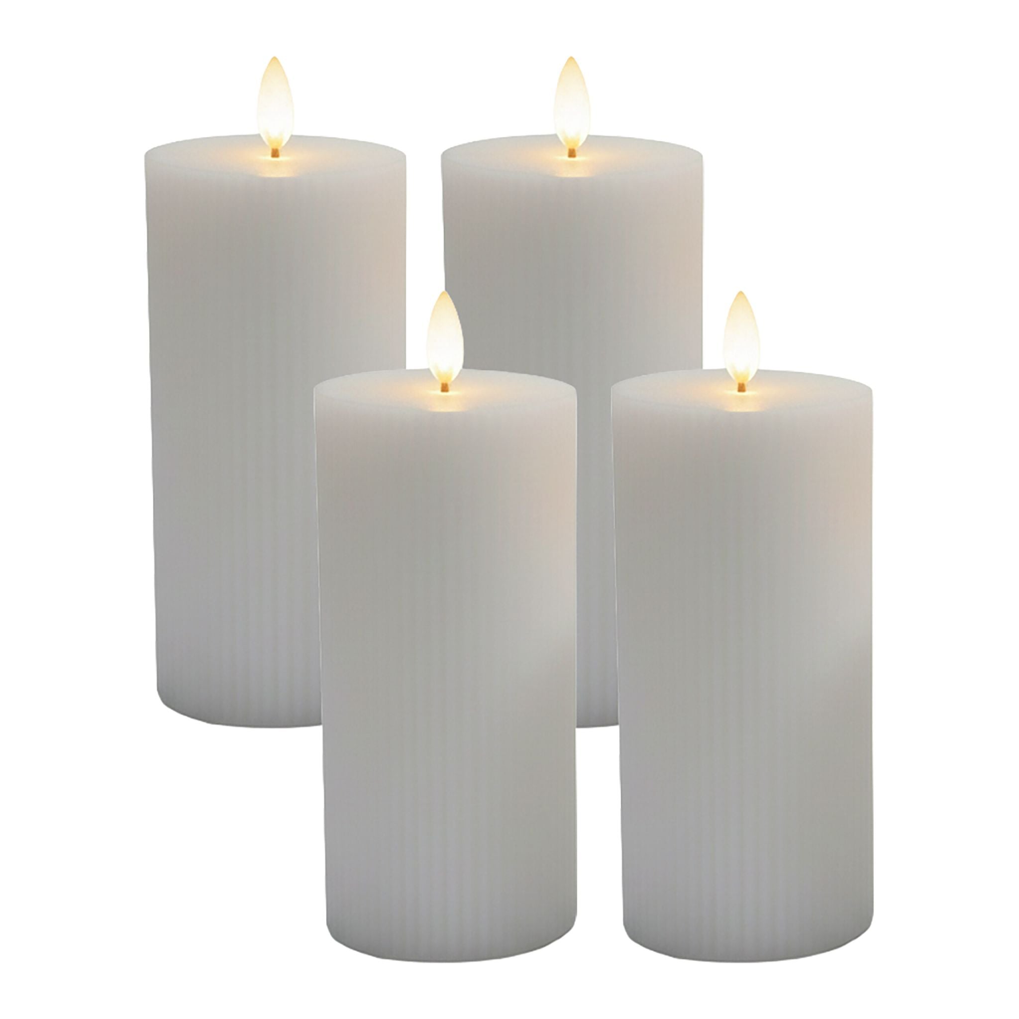 LED Kerzen 4er-Set 18cm Grau von Relaxdays